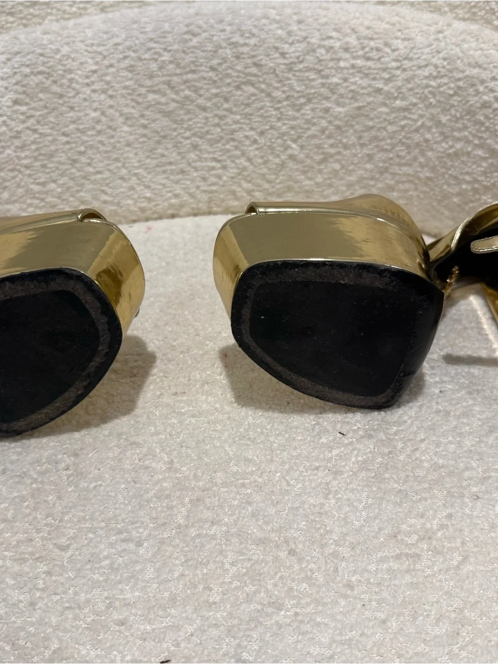 Prada Metallic Gold Platform Sandals - Women